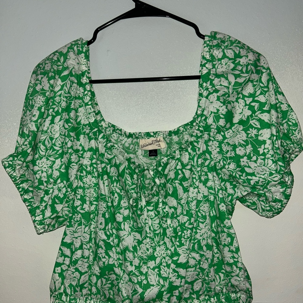 Green Floral Top